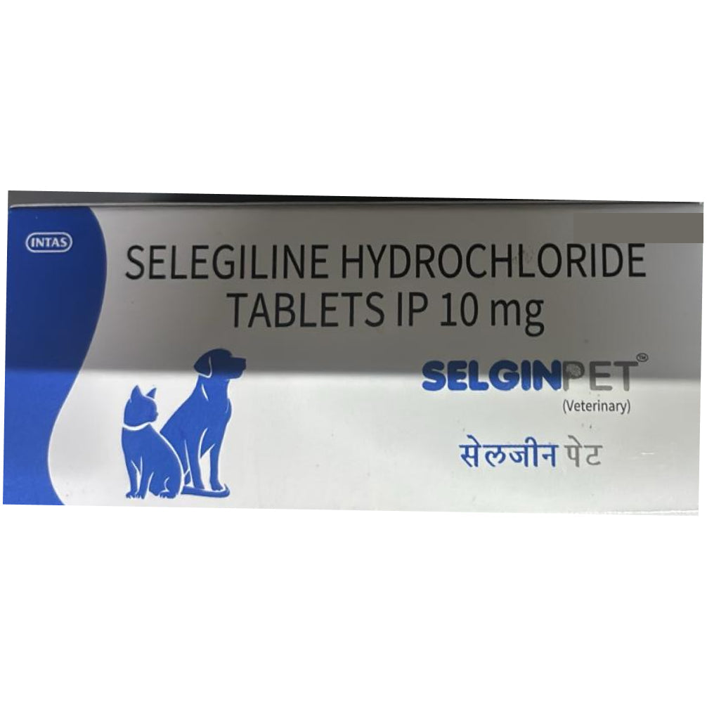 Intas Selgin Pet 10mg Tablets (Selegiline hydrochloride) for Dogs