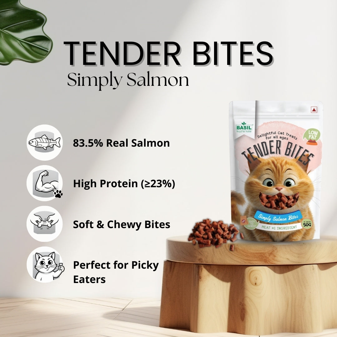 Basil Tender Bites Simply Salmon Cat Treats