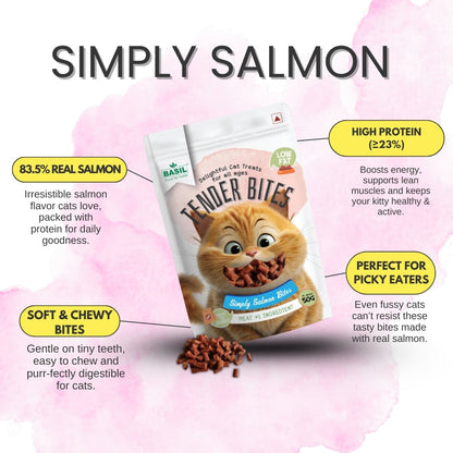 Basil Tender Bites Simply Salmon Cat Treats