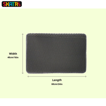 Skatrs Double Layer Litter Mat for Cats (Grey/Black)