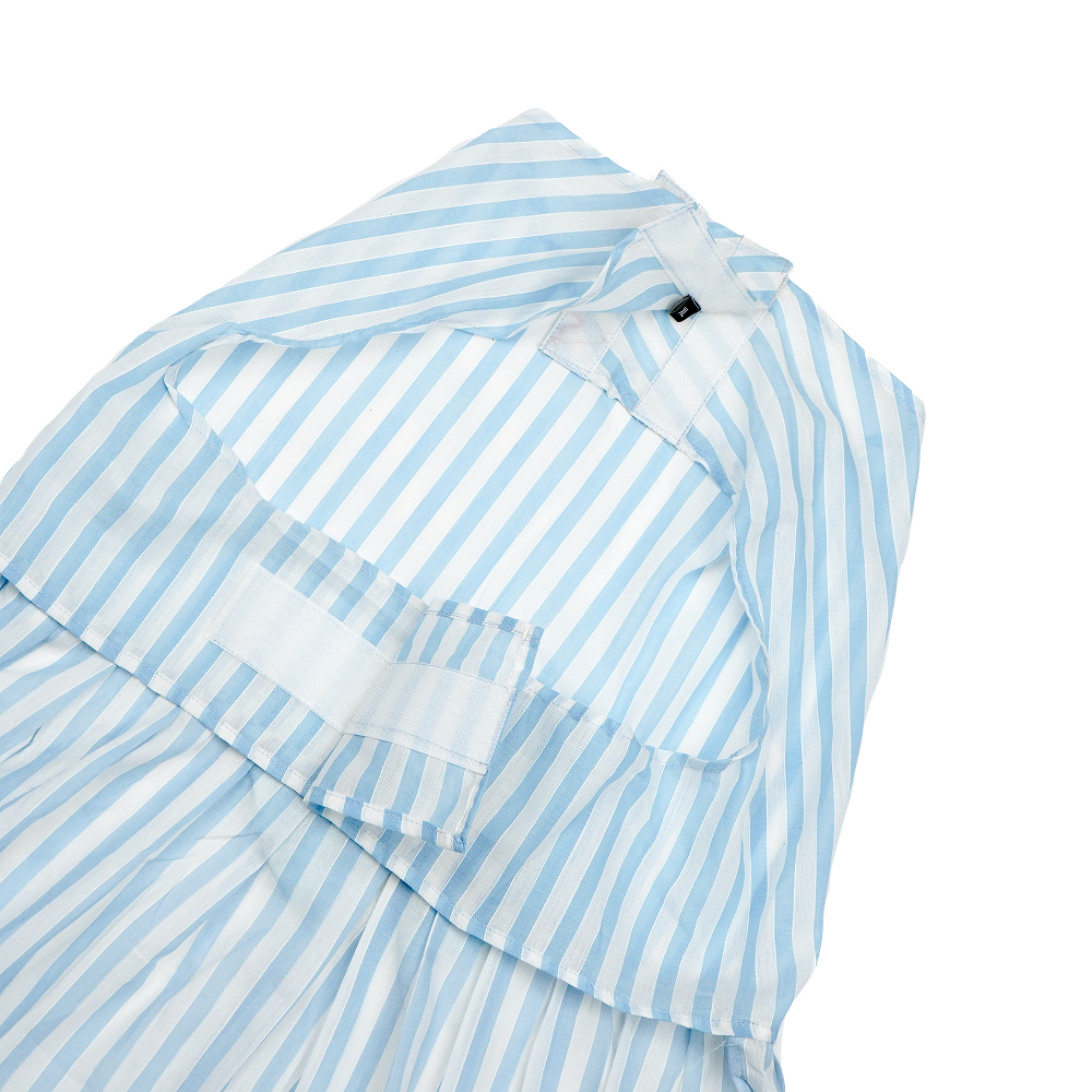 Skatrs Cotton Dress for Dogs and Cats (Blue and White Stripe)