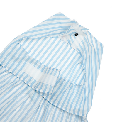 Skatrs Cotton Dress for Dogs and Cats (Blue and White Stripe)