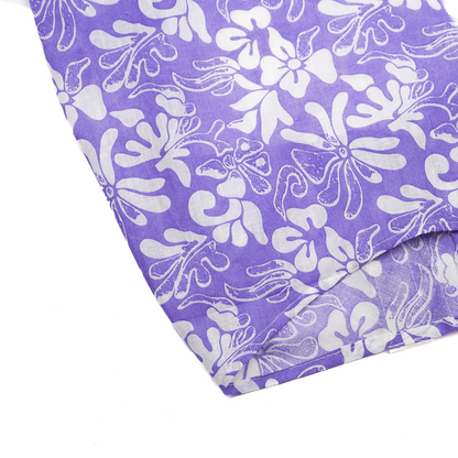 Skatrs Cotton Dress for Dogs and Cats (Lavender and White)