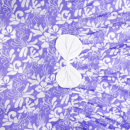 Skatrs Cotton Dress for Dogs and Cats (Lavender and White)