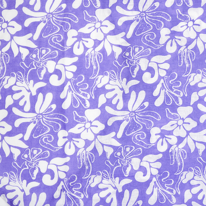 Skatrs Cotton Dress for Dogs and Cats (Lavender and White)