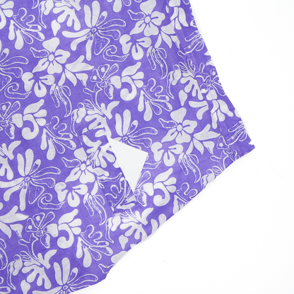Skatrs Cotton Dress for Dogs and Cats (Lavender and White)