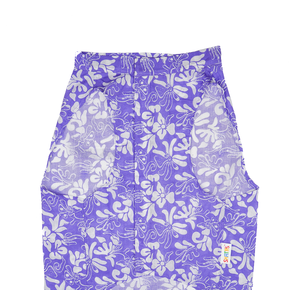 Skatrs Cotton Shirt for Dogs and Cats (Lavender and White)