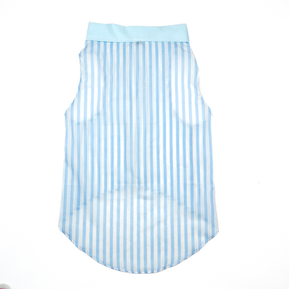 Skatrs Cotton Shirt for Dogs and Cats (Blue and White Stripes)