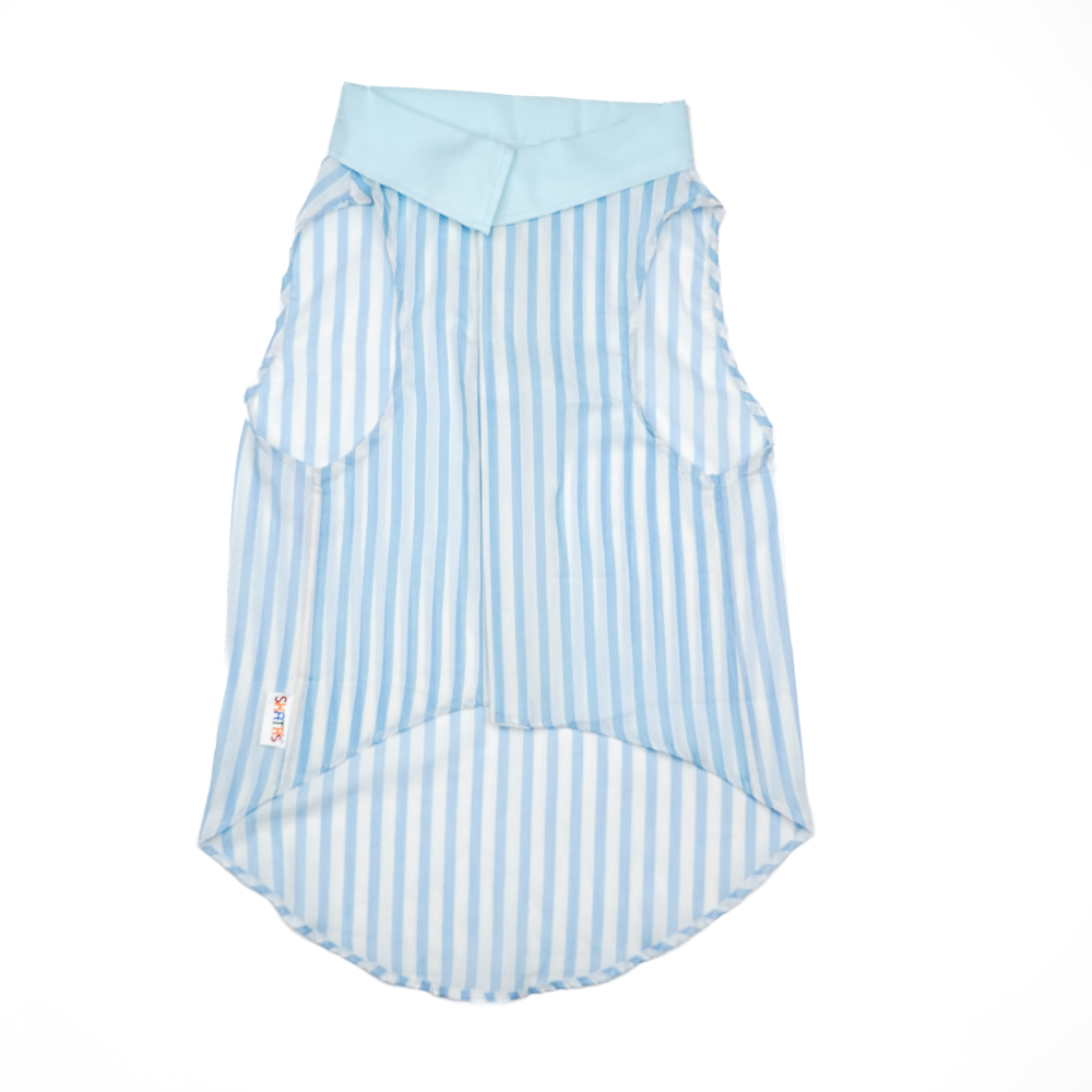 Skatrs Cotton Shirt for Dogs and Cats (Blue and White Stripes)