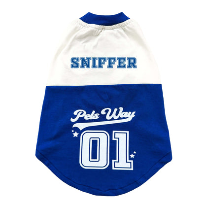 Pets Way Sniffer Barkball Tshirt for Dogs (Blue/White)