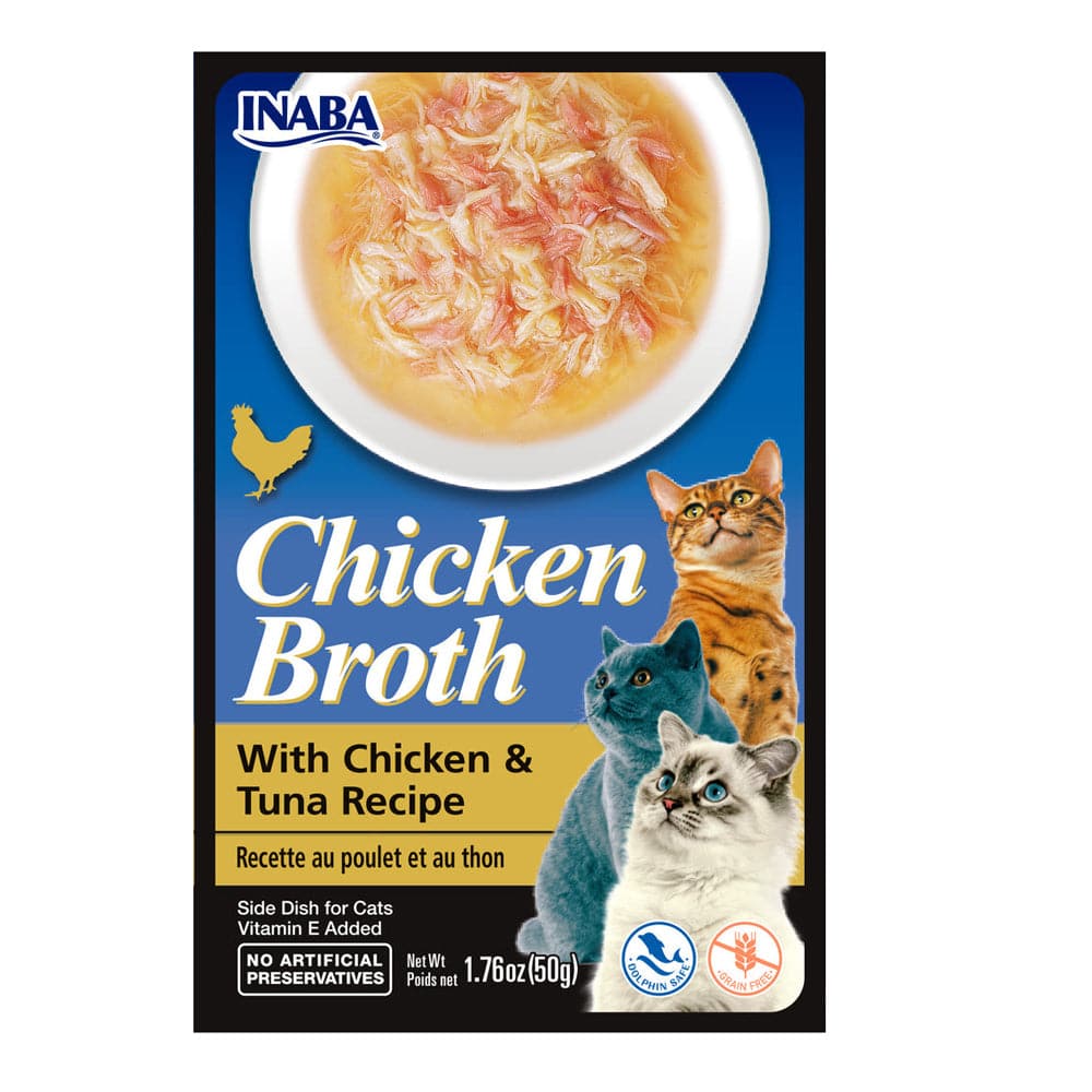INABA Chicken Broth Chicken & Tuna and  Chicken & Salmon and Juicy Bites Scallop & Crab Flavoured Combo Cat Treats