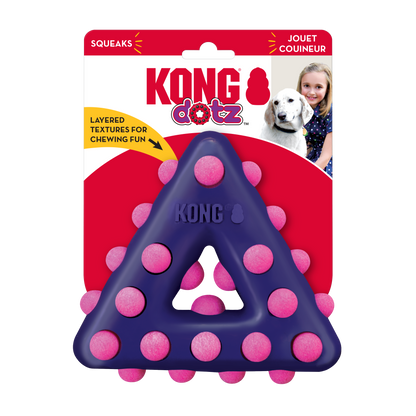 Kong Dotz Triangle Toy for Dogs (Purple & Pink)