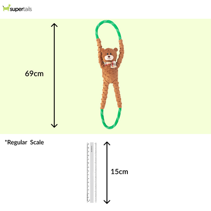 Zippy Paws RopeTugz Bear Plush Toy for Dogs
