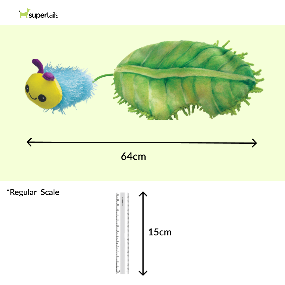 Kong Flingaroo Caterpillar Toy for Cats (Blue & Green)