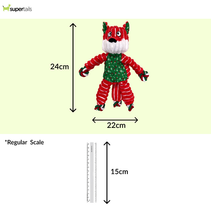 Kong Floppy Knots Fox Toy for Dogs (Red & Green)