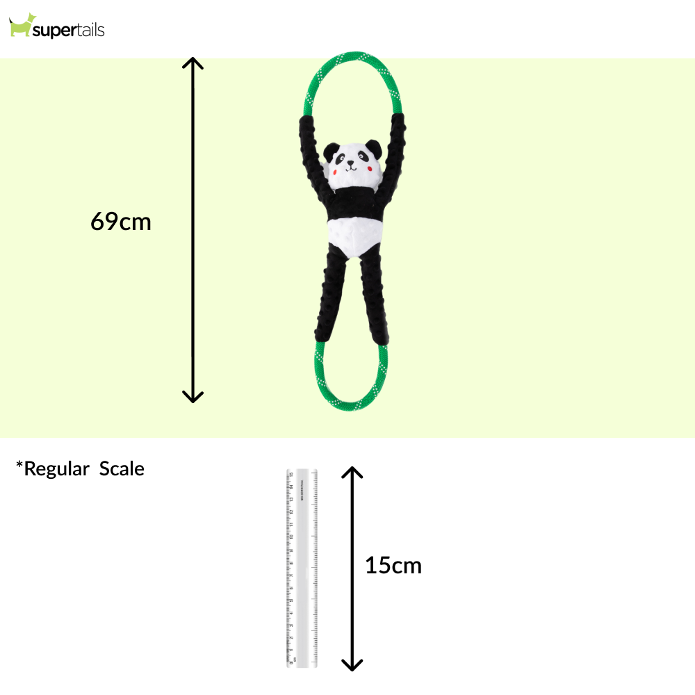Zippy Paws RopeTugz Panda Plush Toy for Dogs