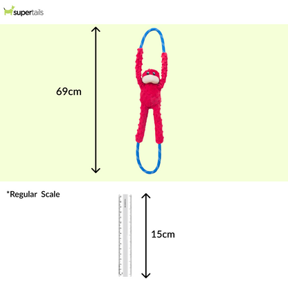 Zippy Paws RopeTugz Monkey Red Plush Toy for Dogs