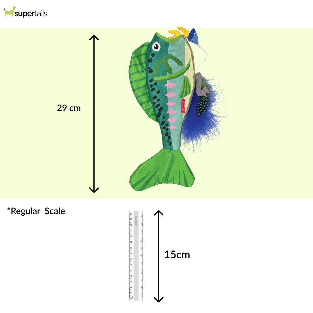 Kong Wrangler Angler Fish Toy for Cats (Green)