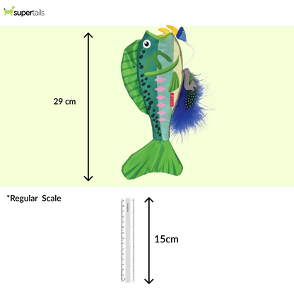 Kong Wrangler Angler Fish Toy for Cats (Green)