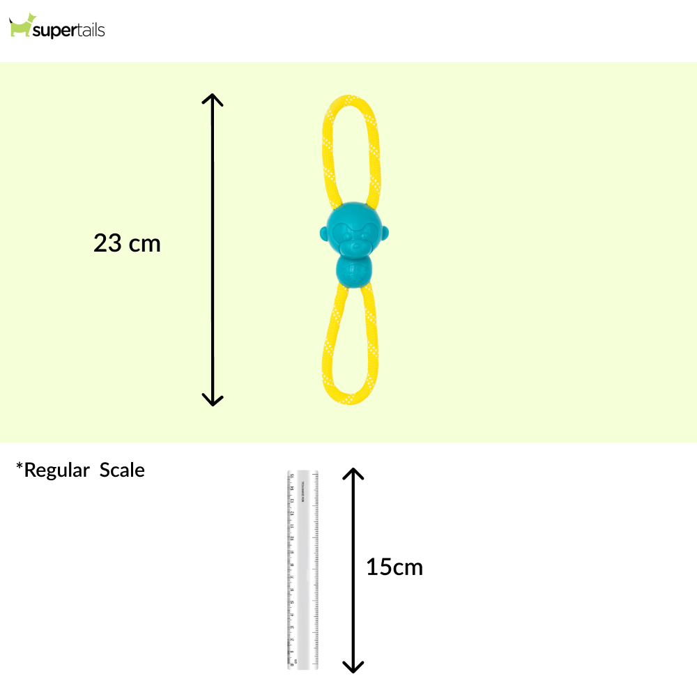 Zippy Paws ZippyTuff Monkey RopeTugz Plush Toy for Dogs (Teal)
