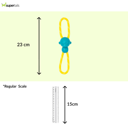 Zippy Paws ZippyTuff Monkey RopeTugz Plush Toy for Dogs (Teal)