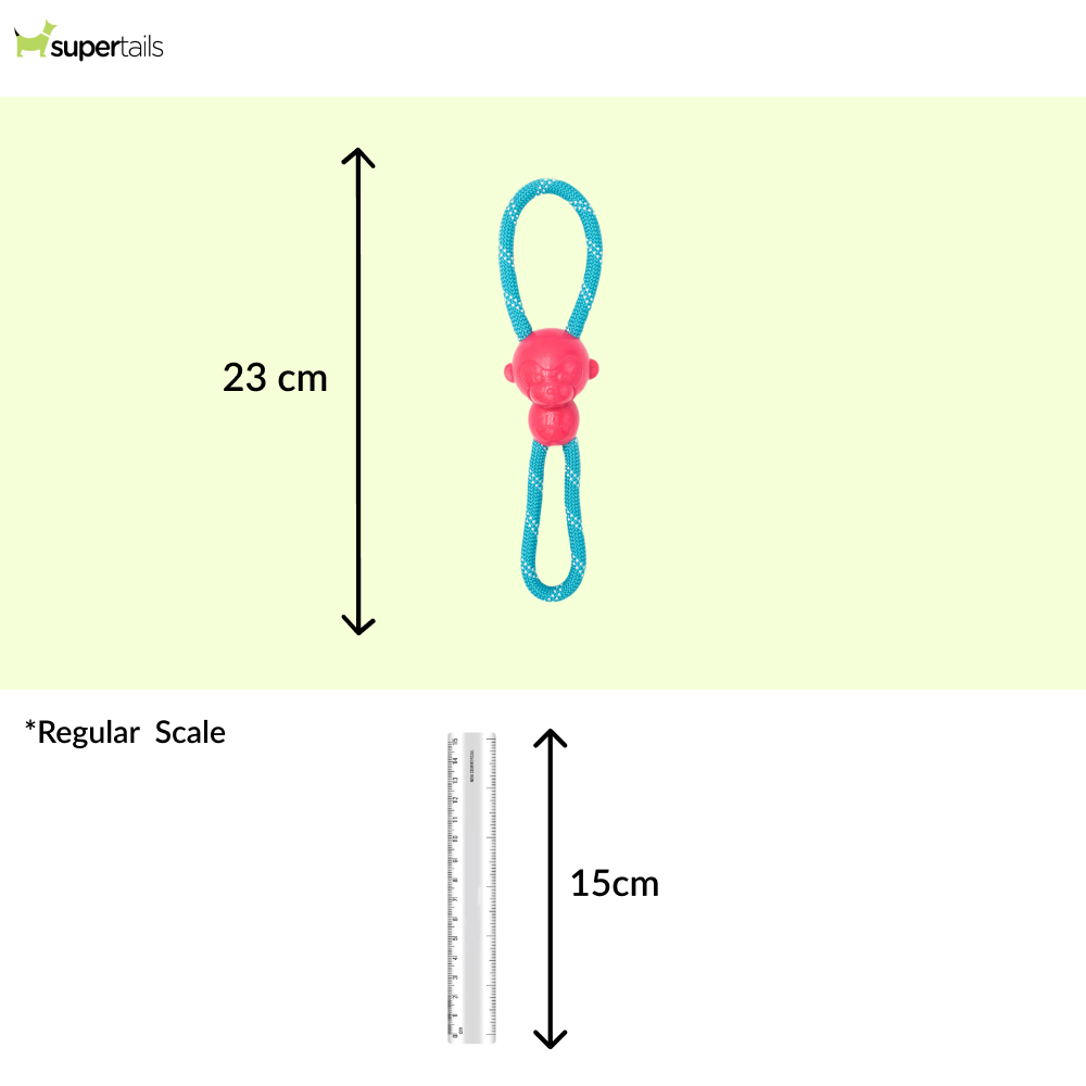 Zippy Paws ZippyTuff Monkey RopeTugz Plush Toy for Dogs (Pink)