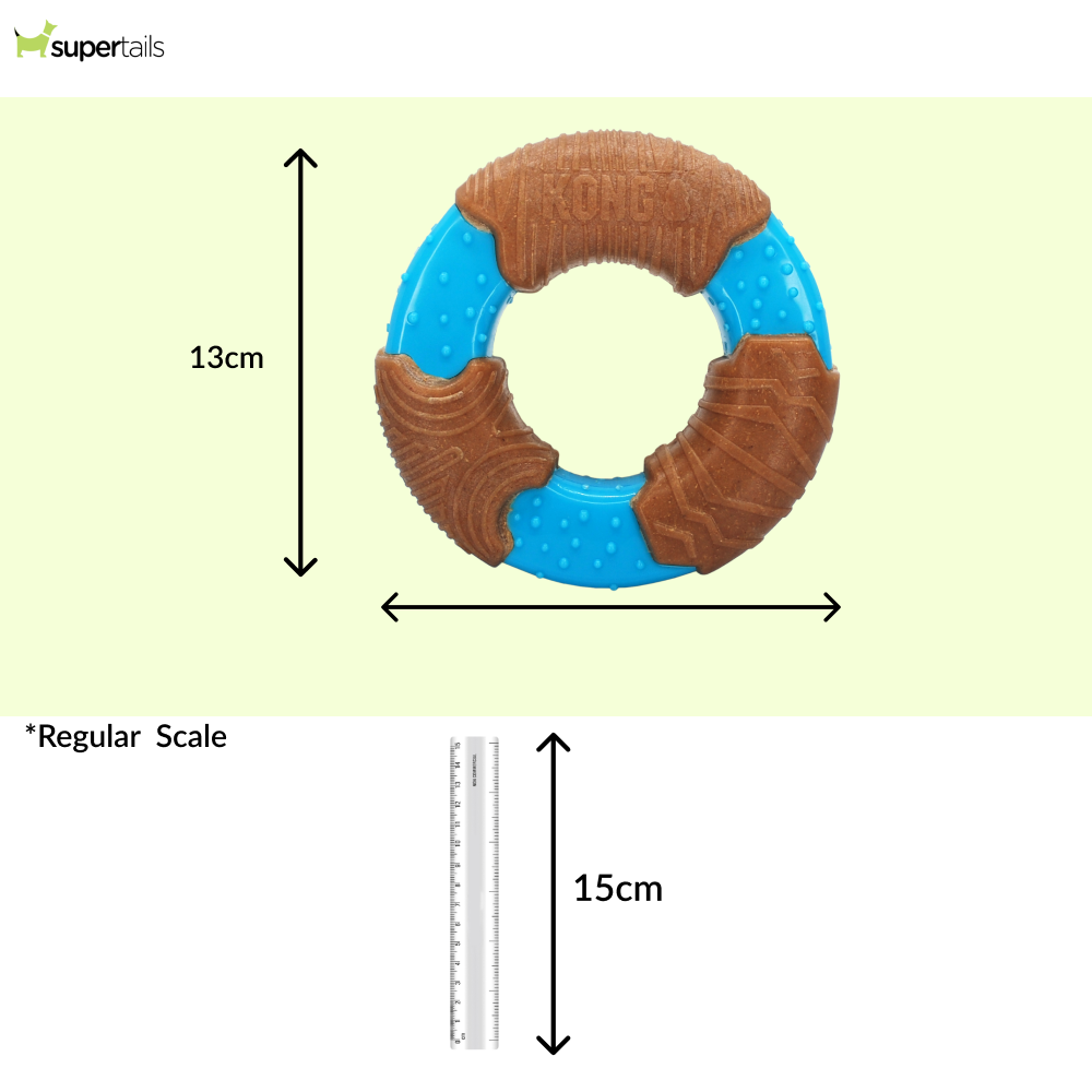 Kong CoreStrength Bamboo Ring Toy for Dogs (Brown & Blue)