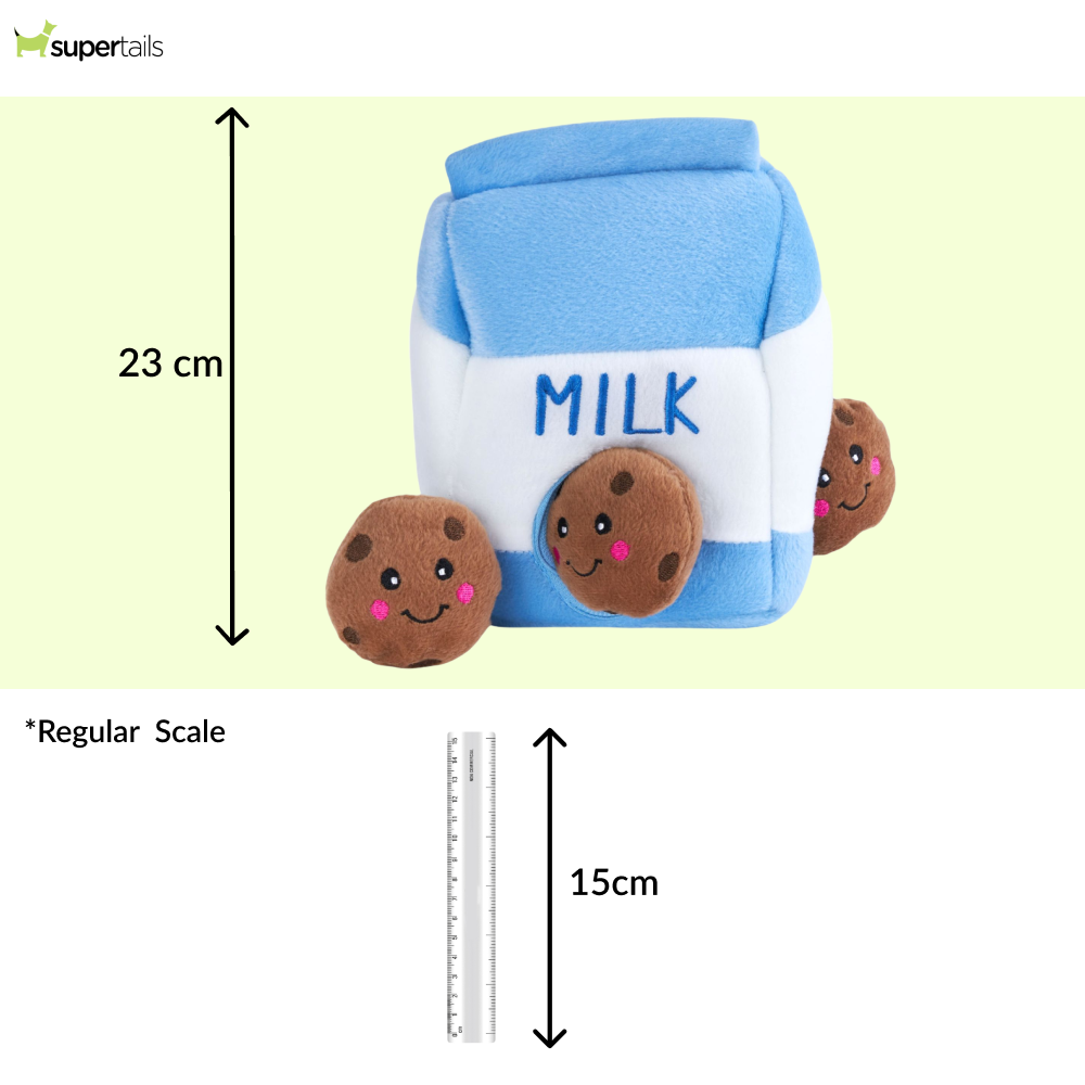 Zippy Paws Zippy Burrows Milk and Cookies Plush Toy for Dogs