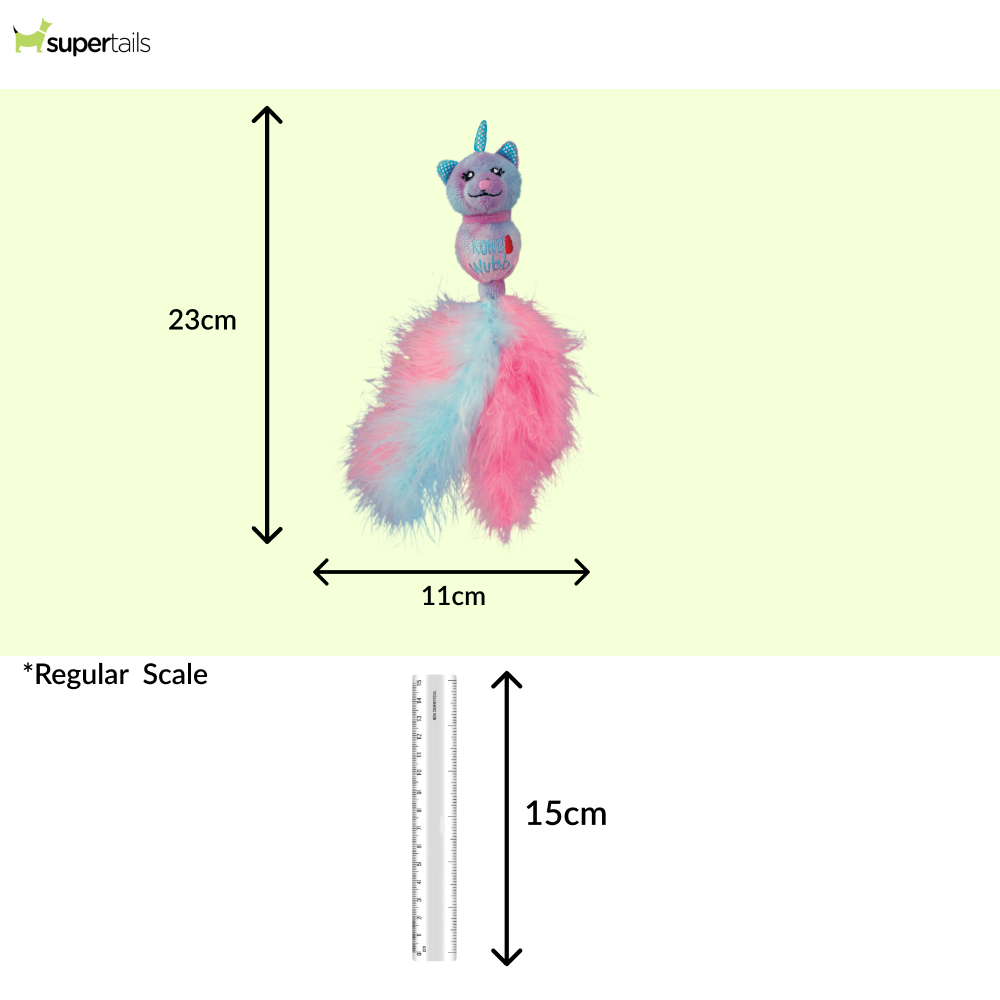 Kong Cat Wubba Caticorn Toy for Cats (Blue & Pink)