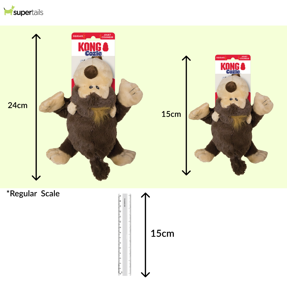 Kong Cozie Funky Monkey Toy for Dogs (Brown)