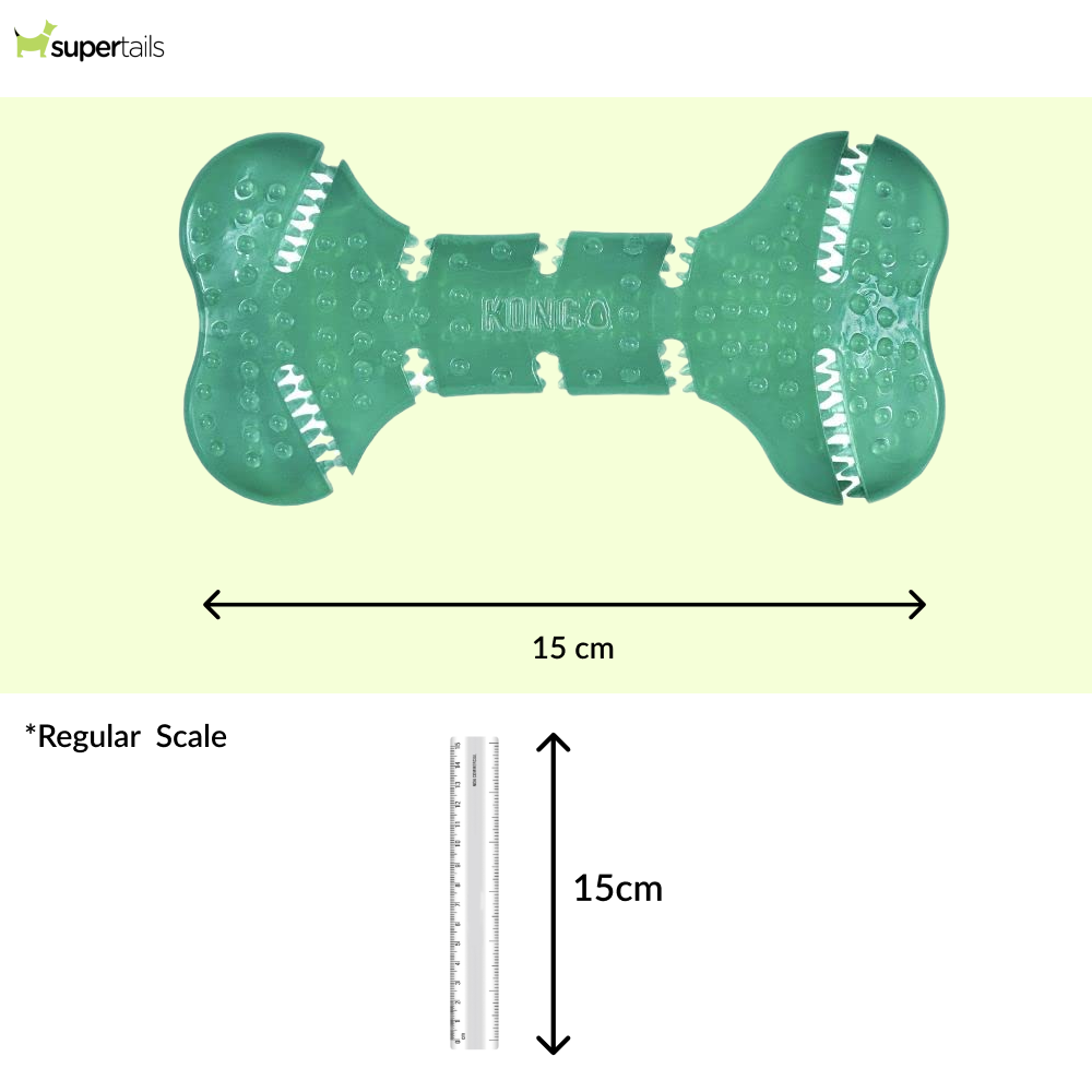Kong Squeezz Dental Bone Toy for Dogs (Green)