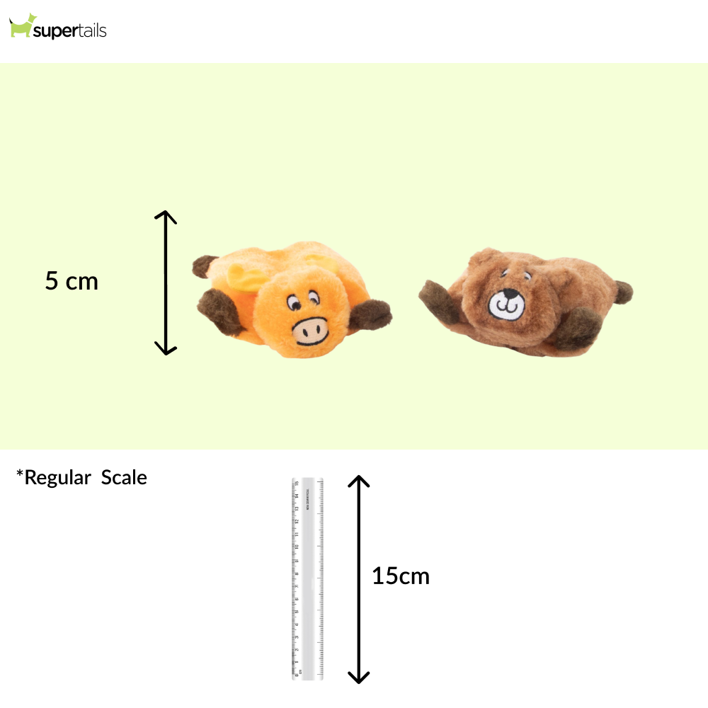 Zippy Paws Squeakie Pads Bear & Moose Plush Toy for Dogs