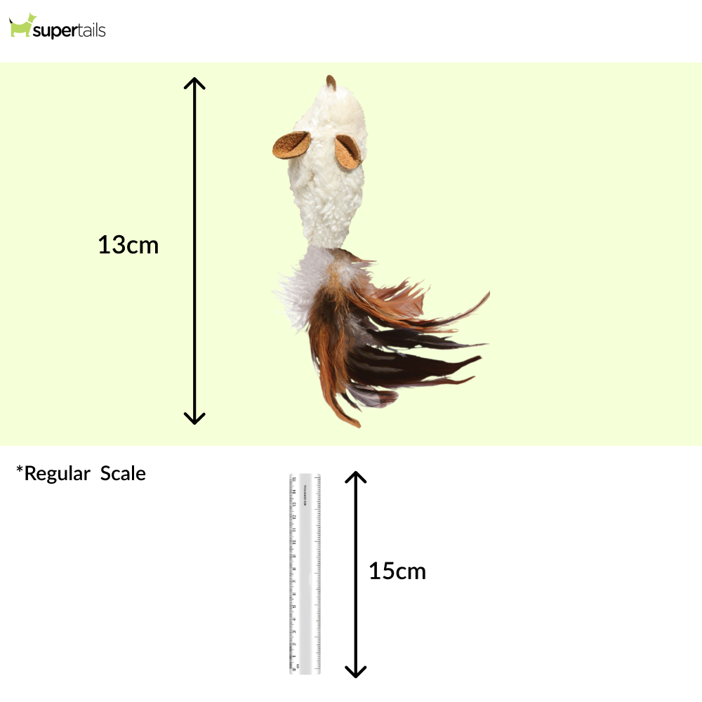 Kong Refillables Feather Mouse Toy for Cats (Brown)