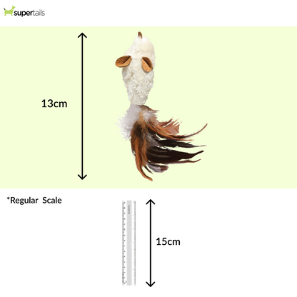 Kong Refillables Feather Mouse Toy for Cats (Brown)