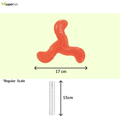 Trixie Triplex Bungee Boomerang Chew Toy for Dogs (Orange)