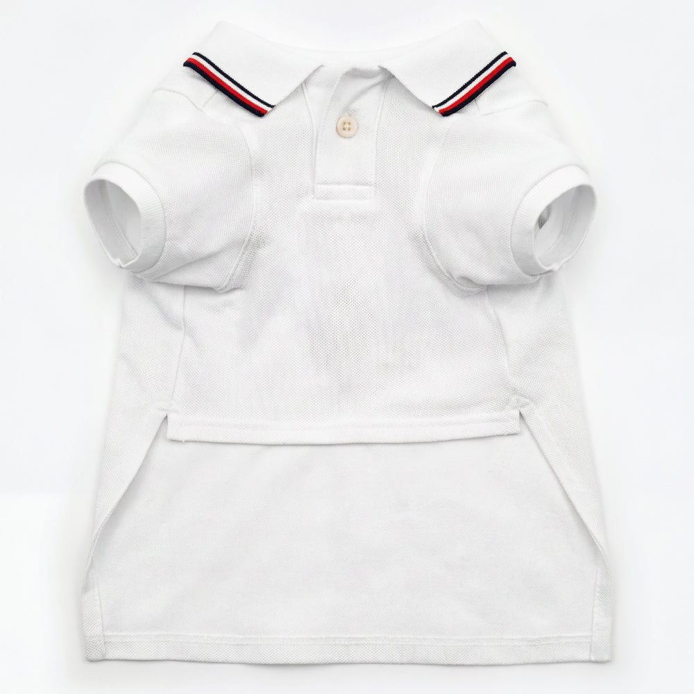 Tommy Hilfiger Heritage Polo Tshirt for Dogs (Optic White)