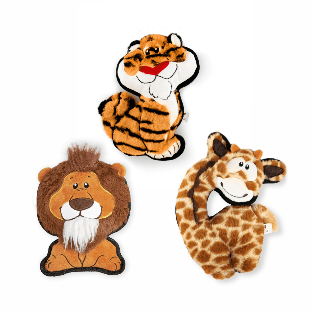 Fofos Safari Line Giraffe Plush Toy for Dogs (Brown)
