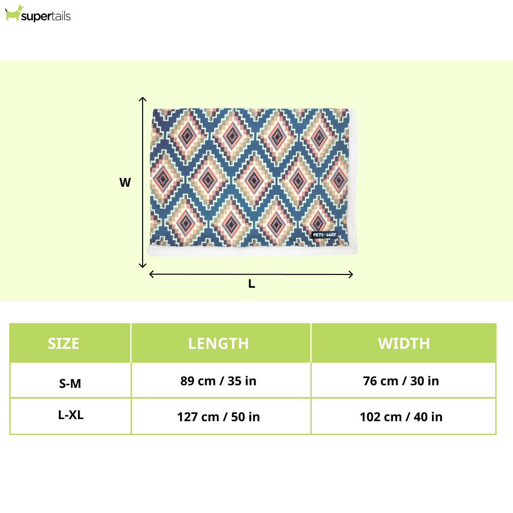 Pets Way Crystal Ultra Soft Winter Blanket for Dogs