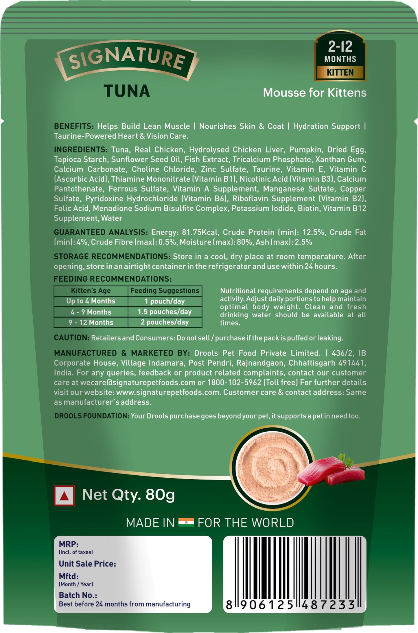 Signature Grain Zero Tuna Mousse Kitten Cat Wet Food