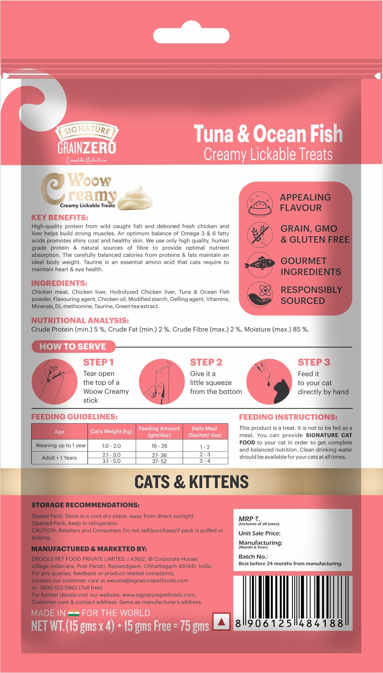 Signature Grain Zero Chicken & Vegetable Adult Cat Dry Food For All Breed
