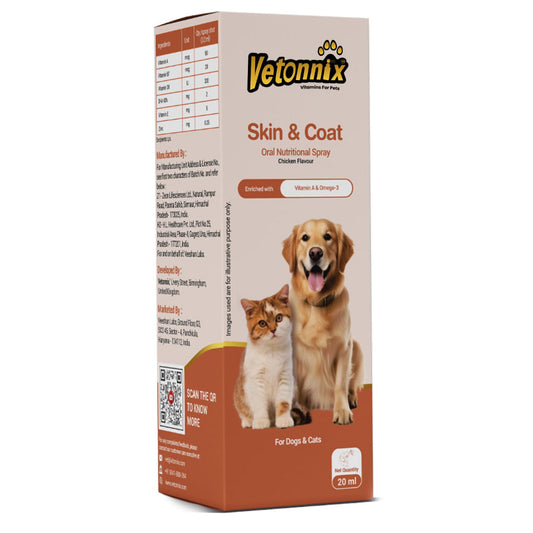 Vetonnix Skin & Coat Oral Spray Supplement for Dogs & Cats