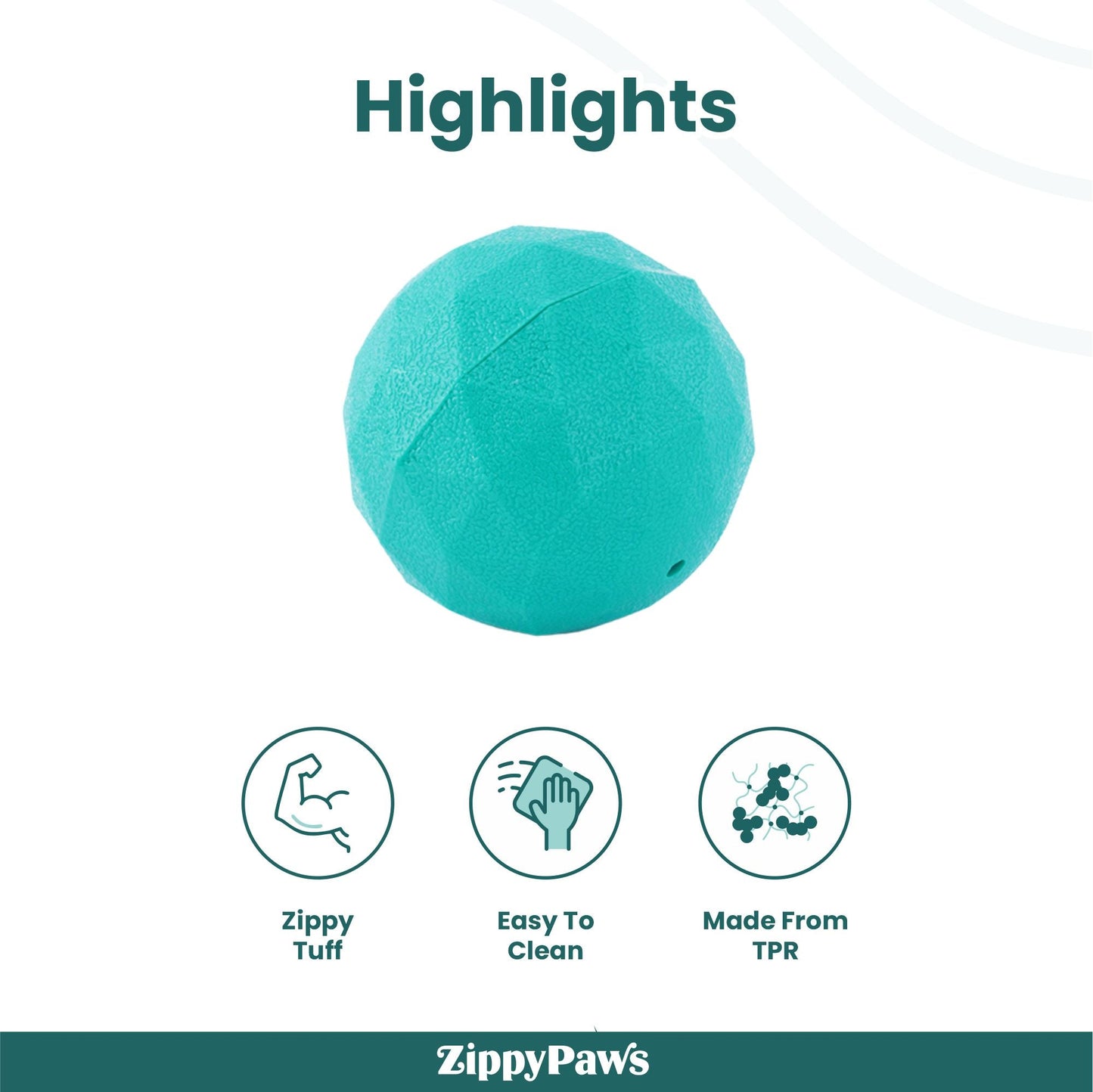 Zippy Paws ZippyTuff Waggle Ball Plush Toy for Dogs