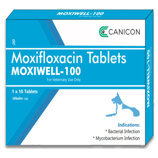 Wellcon Moxiwell 100mg Tablet (Moxifloxacin) for Dogs and Cats