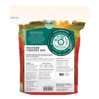 Oxbow Western Timothy Hay and Vitapol Economic Food for Rabbits and Guinea Pigs Combo