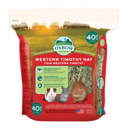 Oxbow Western Timothy Hay and Vitapol Economic Food for Rabbits and Guinea Pigs Combo