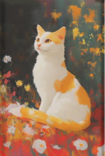 EverythingBoho The Farsighted Cat Wall Art (White)