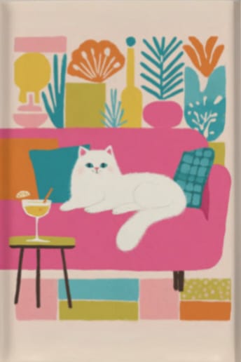 EverythingBoho The Cool Persian Cat Wall Art (White)