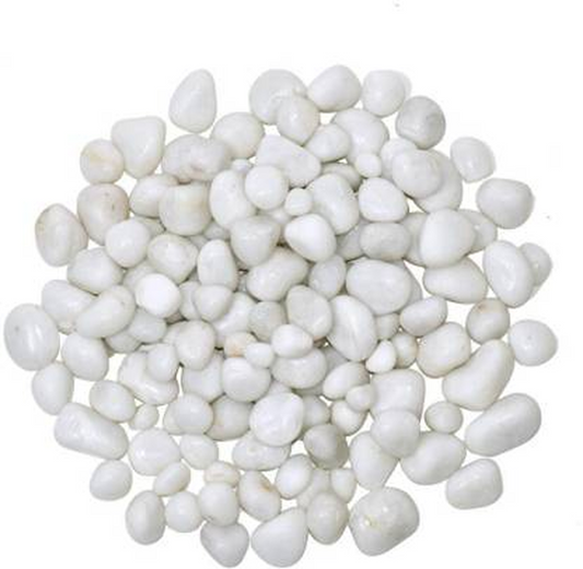 Splashy Fin Polished White Pebbles for Aquarium