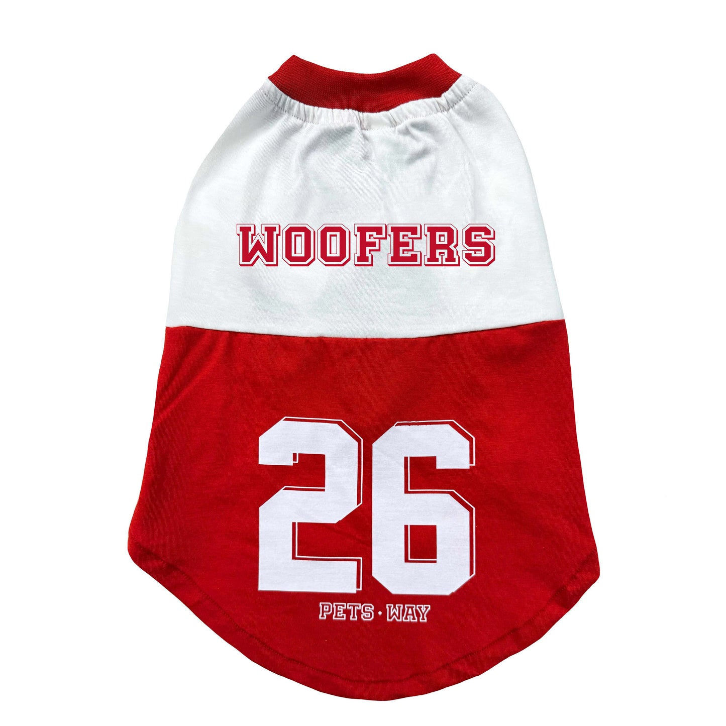 Pets Way Woofers Barkball Tshirt for Dogs (Red/White)