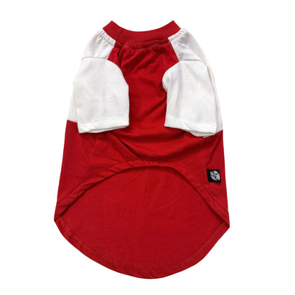 Pets Way Woofers Barkball Tshirt for Dogs (Red/White)